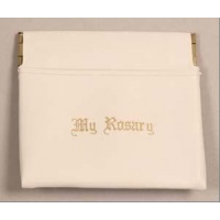 Push open Rosary pouch - white