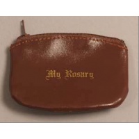 Zip up Rosary purse - brown
