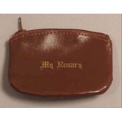 Zip up Rosary purse - brown