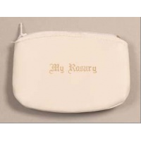 Zip up Rosary purse - white