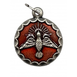 Red enamel Holy Spirit medal