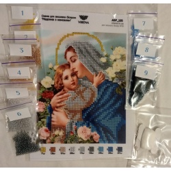 Our Lady with Child roses 15.4x12cm Beaded Embroidery Kit